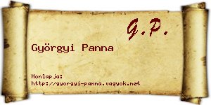 Györgyi Panna névjegykártya